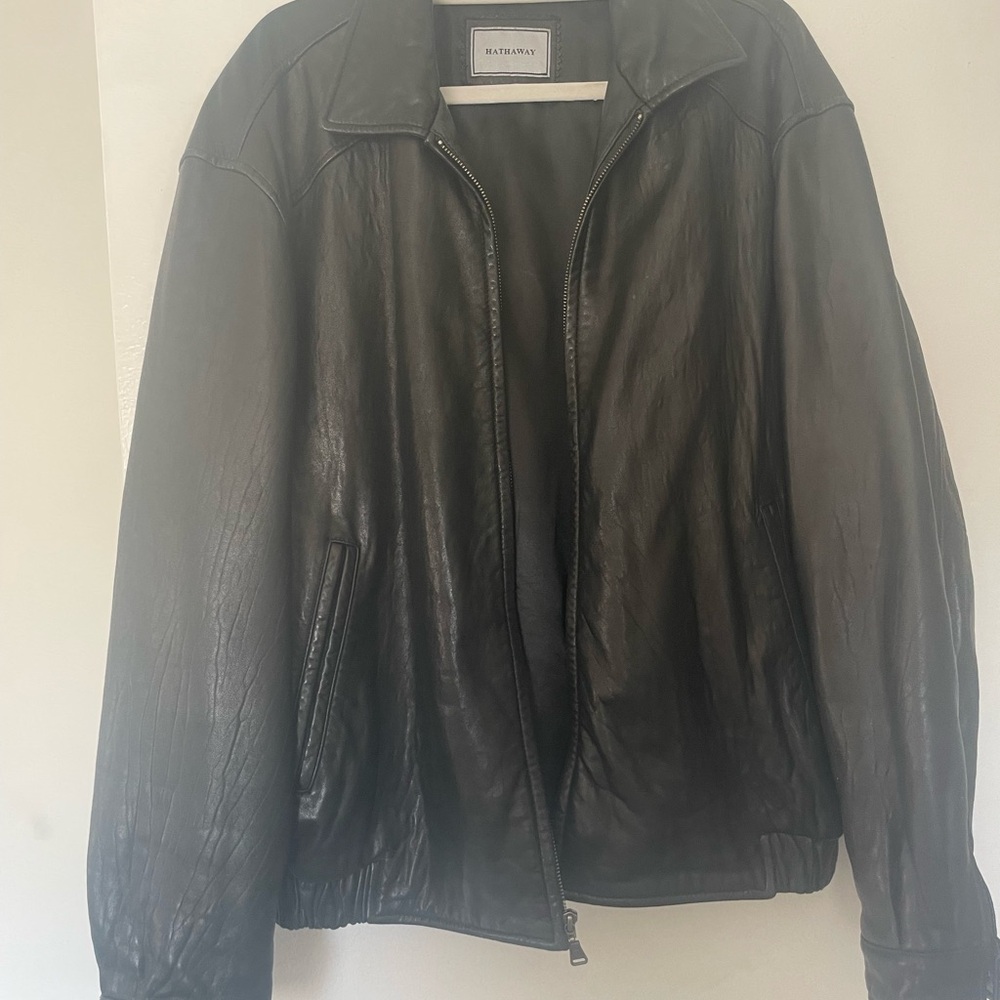 Vintage Leather Bomber Jacket
